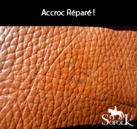 exemple réparation accroc cuir